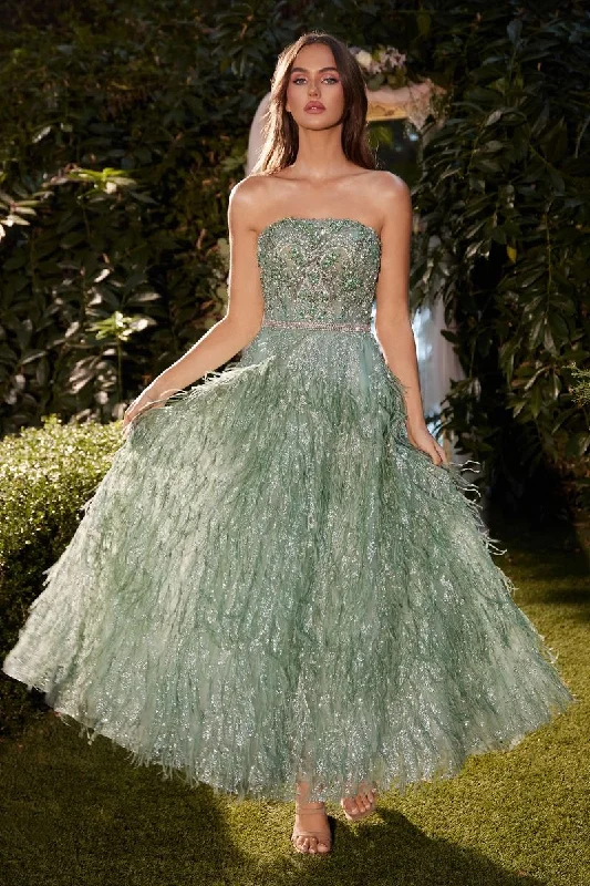 Big Discounts Andrea & Leo A1226 Long A Line Formal Prom Tea Length Dress