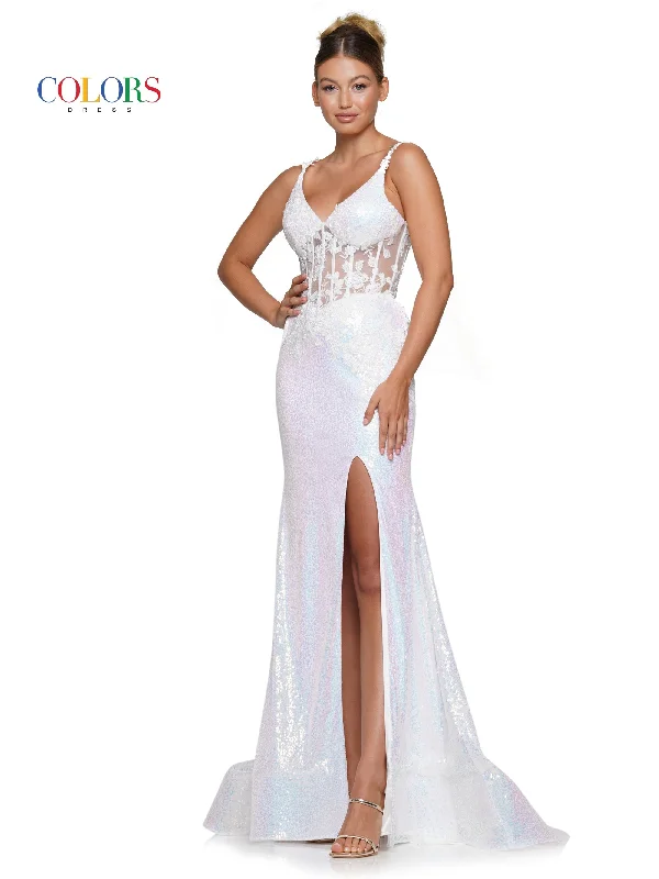 Super Sale Colors 2848 Colors Long Spaghetti Strap Prom Dress Off White