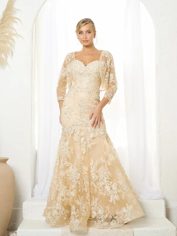 Act Now Eva Fashion 5250 Long Formal Mermaid Prom Bolero Dress