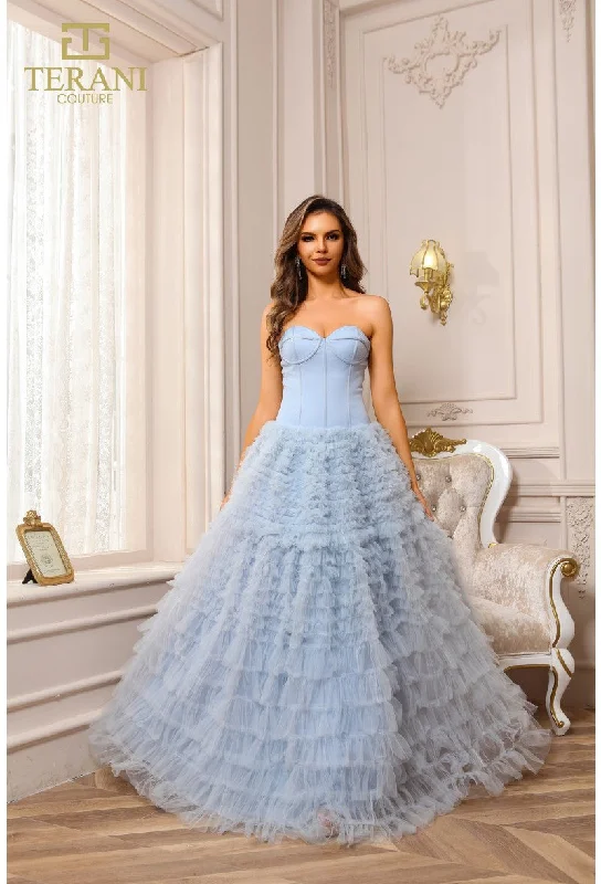 Clearance Event Terani Couture 251P4092 Long Ball Gown Formal Prom Dress