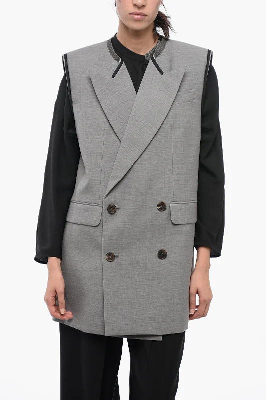 Value Deals Alexander Mcqueen Double-Breasted Oversized Wool Blazer With Peak Lapel