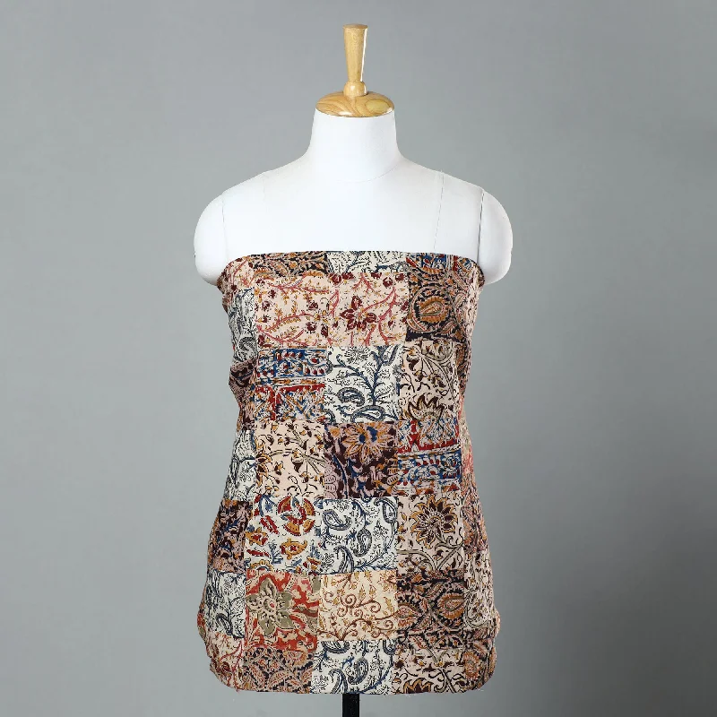 Exclusive Savings Multicolor - Kalamkari Block Printed Patchwork Cotton Kurta Material - (2.5 meter) 01