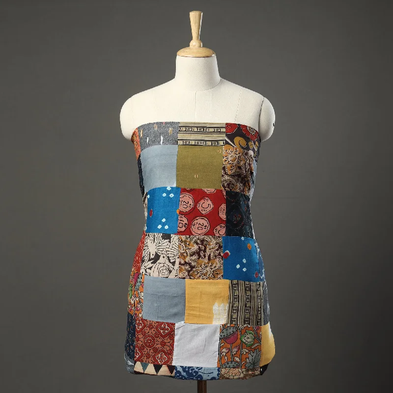 Online Only Multicolor - Tukdi Kaam Patchwork Cotton Kurta Material - (3 meter) 23