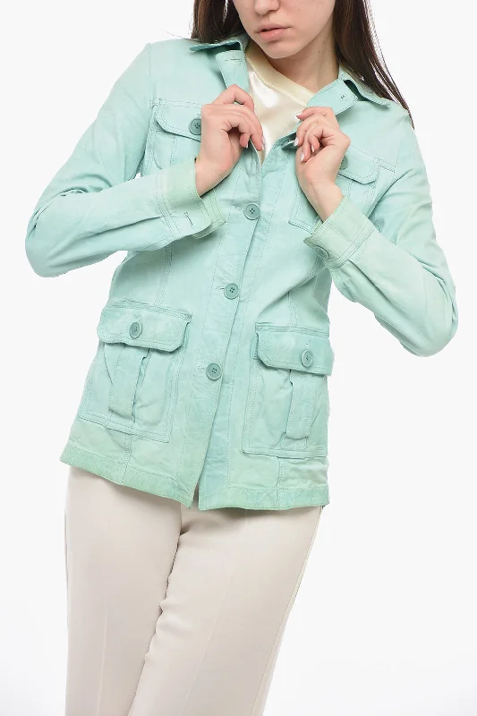 Savings Galore Salvatore Santoro Crackle Leather Multipocket Jacket