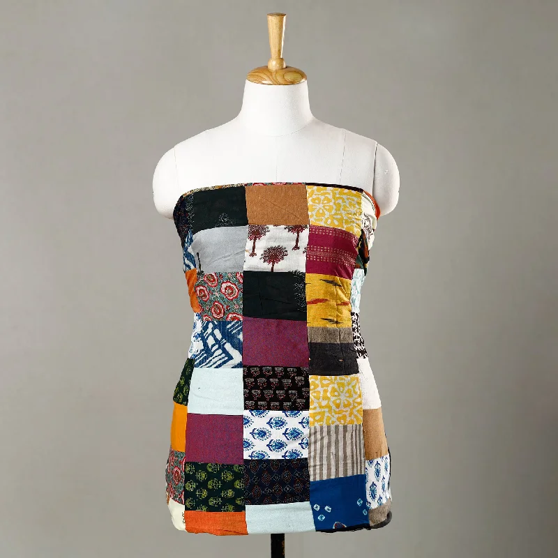 Fantastic Deals Multicolor - Handmade Tukdi Kaam Patchwork Cotton kurta Material - (2.6 meter) 33