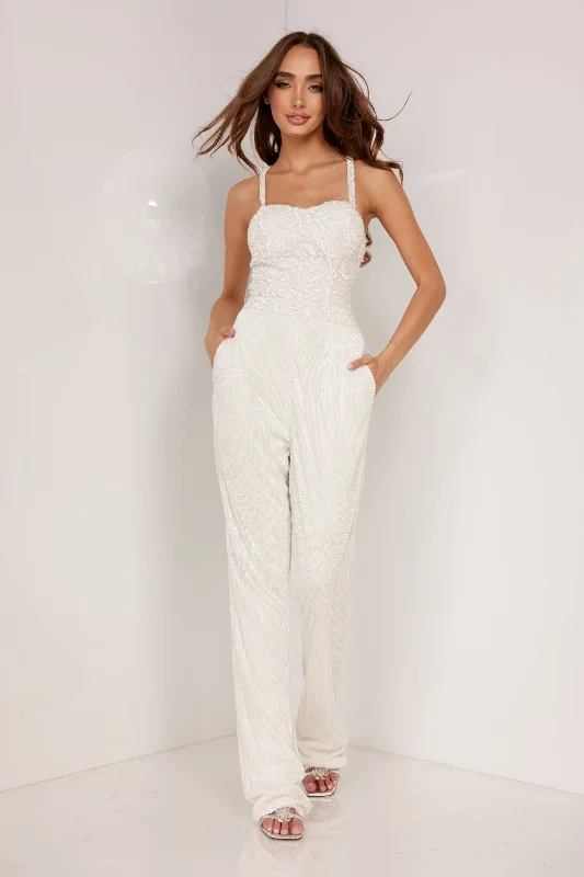 Epic Deals Aleta 1098 Sequin Long Formal Prom Beaded Jumpsuit