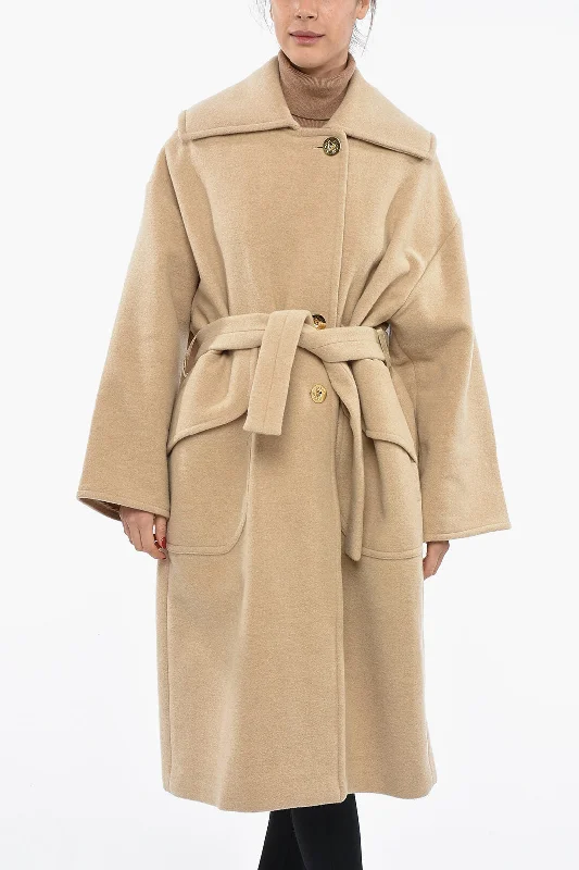 Buy More, Save More Patou Wool Double-Breasted Coat with Golden Maxi Buttons