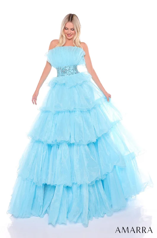 Unbeatable Prices Amarra 88083 Long Ball Gown Ruffled Formal Prom Dress