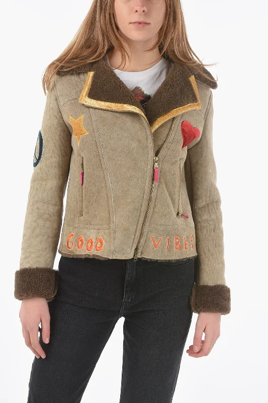 Online Only History Repeats Embroidered Shearling Jacket
