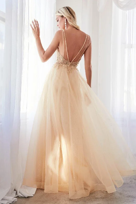 The Best Prices Cinderella Divine CD0154 Long Formal Ball Gown Prom Dress Champagne