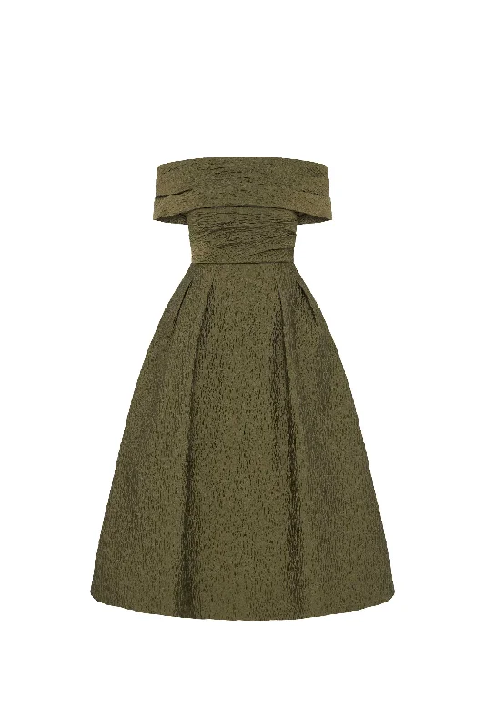 Members Only Adalyn Off The Shoulder Midi Dress
