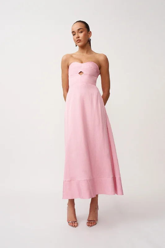 Price Cut Leoni Diamond Shape Strapless Dress | Final Sale - Taffy Pink