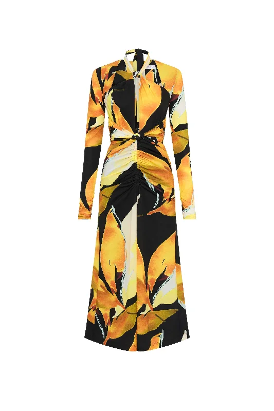 Bonus Savings Petals of Paradise Long Sleeve Midi Dress