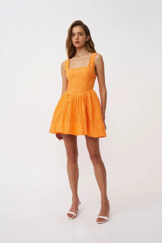 Price Drop Vita Anglaise Mini Dress - Peach