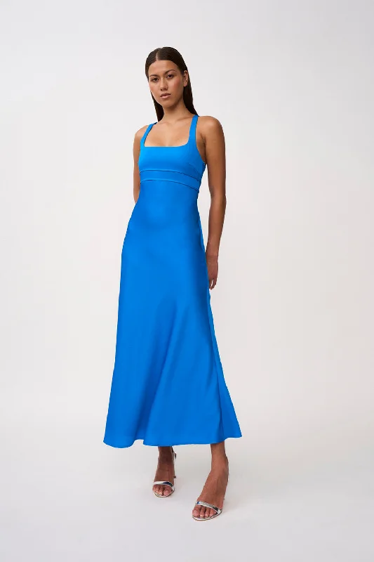 Today Only Soleil Pipe Bias Midi Dress | Final Sale - Azure Blue