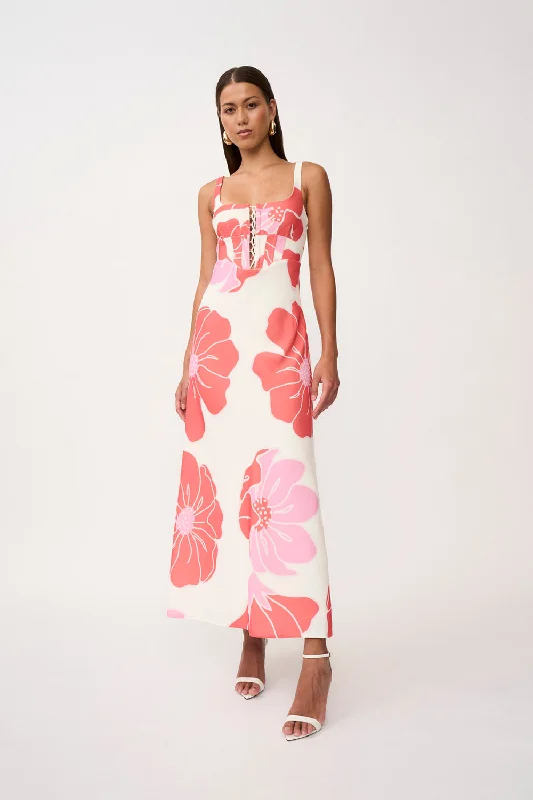 Bargain Prices Heidi Lace Up Bias Dress | Final Sale - Pink Red Ivory