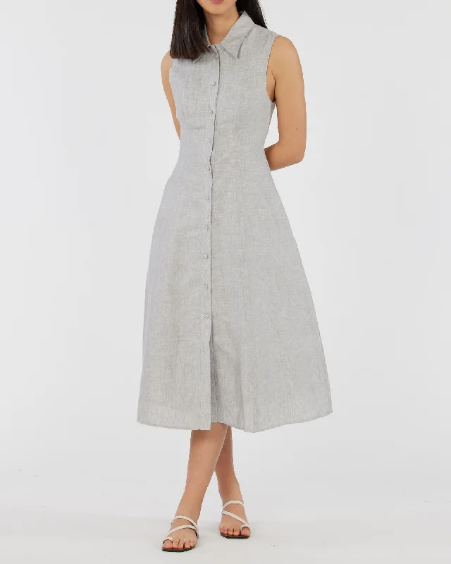 Don't Miss Vento Linen Dress - Cloud