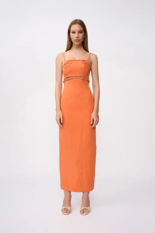 Huge Discounts Fiamma Linen Loop Ankle Dress | Final Sale - Orange