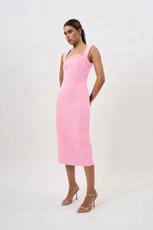 Bargain Prices Elara Curve Structure Midi Dress | Final Sale - Pink
