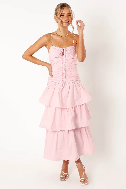 Season Finale Sale Perry Tiered Dress - Pink