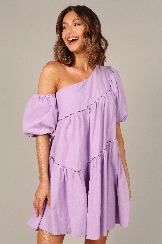 New Markdowns Lottie Off Shoulder Mini Dress - Lilac