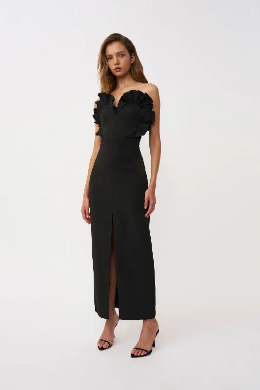 Weekend Deal Anais Structured Strapless Dress - Black