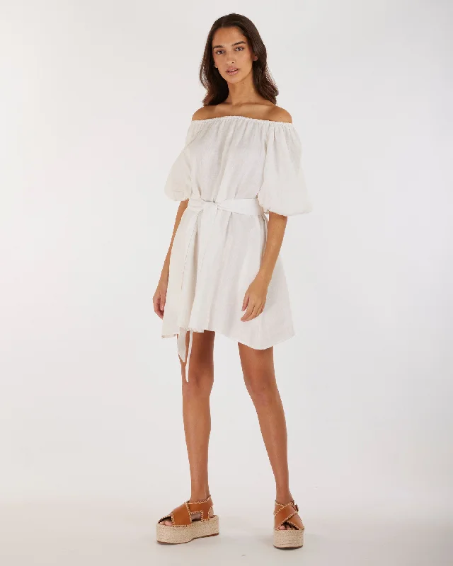Clearance Event Wren Linen Mini Dress - White