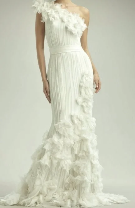 Major Savings Other Tadashi Shoji Chiffon Applique One Shoulder Gown