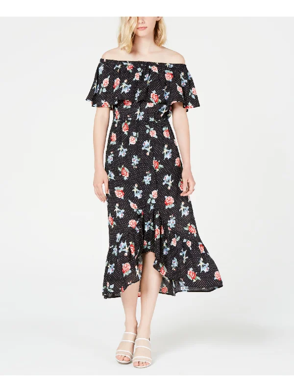 Super Deal CITY STUDIO Womens Floral Off Shoulder Midi Sheath Dress