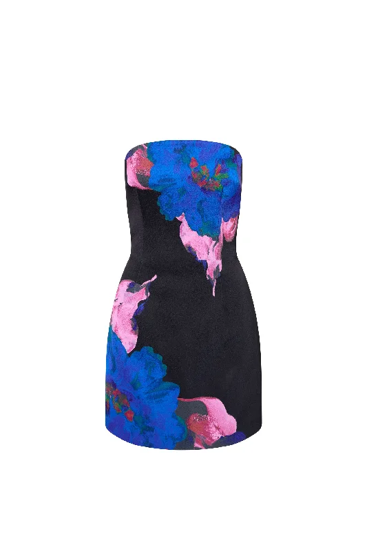 New Markdowns Acid Bloom Strapless Mini Dress