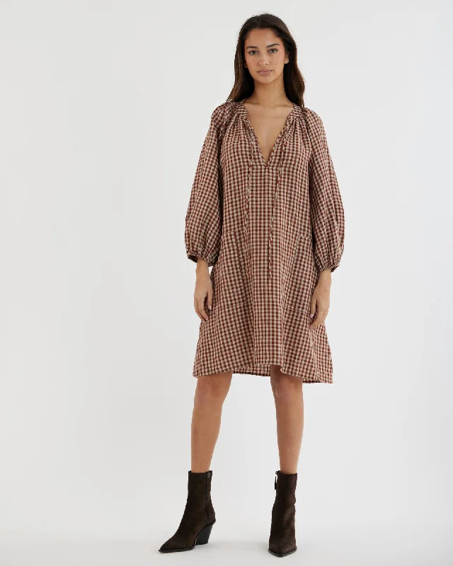 Early Access Hazel Checked Tunic Mini Dress