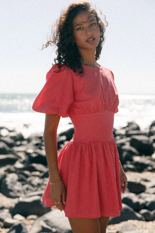 Limited Availability Alfie Mini Dress - Coral Red