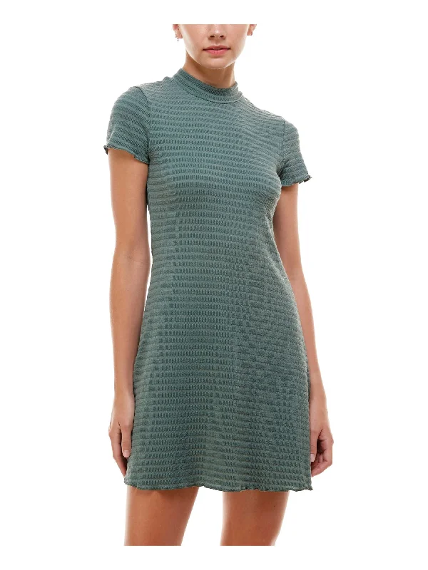 Buy Now DEREK HEART Womens Turtle Neck Above The Knee Shift Dress