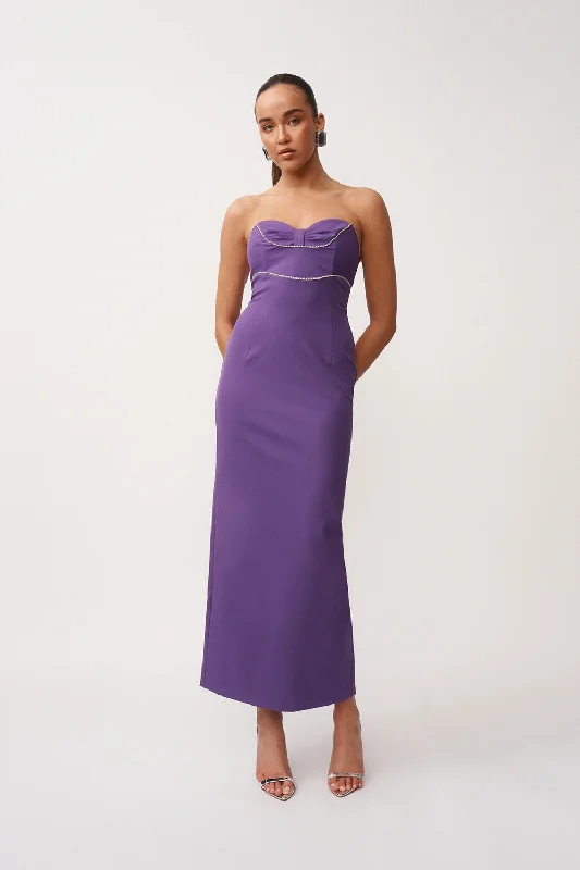 Mega Sale Audrey Twist Strapless Ankle Dress | Final Sale - Purple