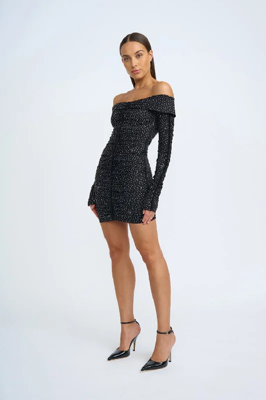 Extra Savings Night Shine Party Mini Dress | Final Sale - Black