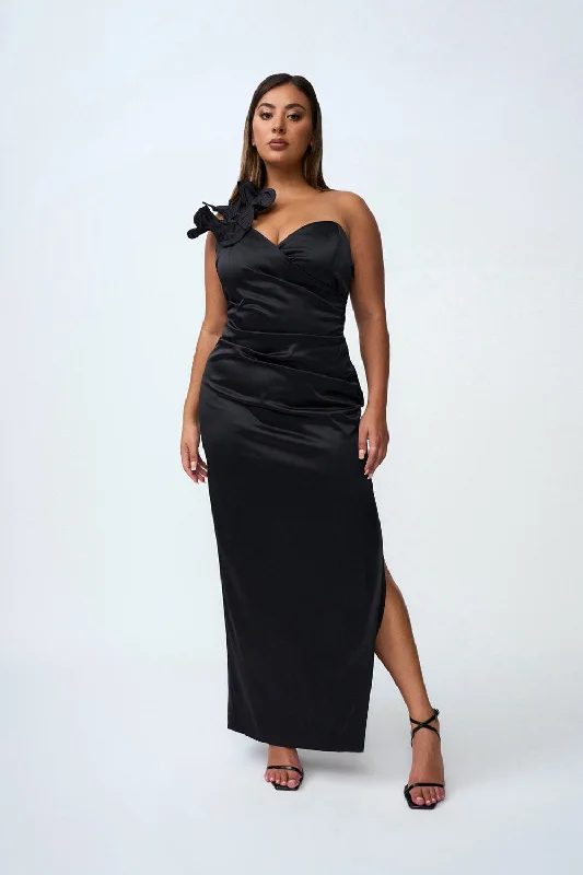 Big Discounts Ruby Romance One Shoulder Long Line Dress | Final Sale - Black