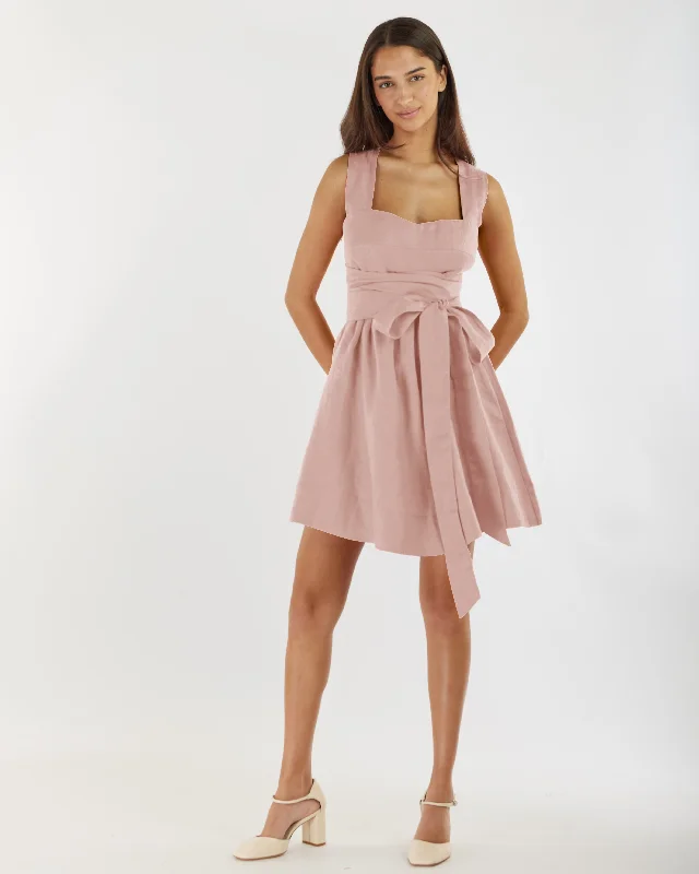 Limited Quantity Juliette Linen Mini Dress - Peony