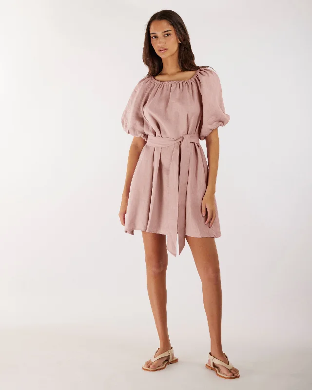 Value Deals Wren Linen Mini Dress - Peony