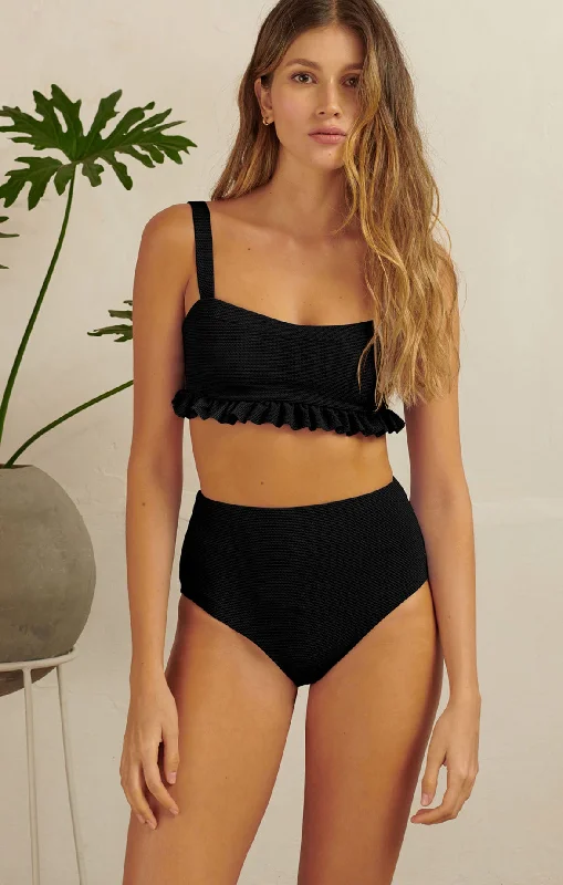 Can't Miss Lady's Slipper Orchid Bikini Top With Ruffles