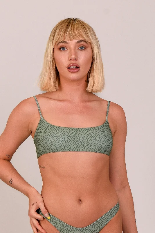 Closeout Sale Sahara Sage Lace up Crop Bikini Top
