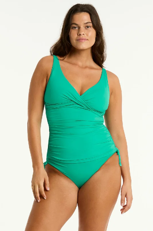 Deep Discounts Essentials Edit Cross Front Tankini