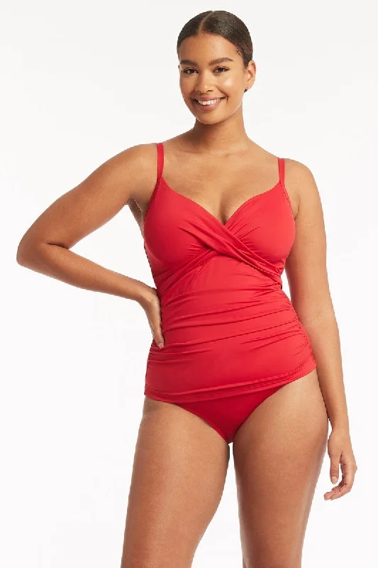 Blowout Deals Eco Essentials Twist Front DD/E Tankini